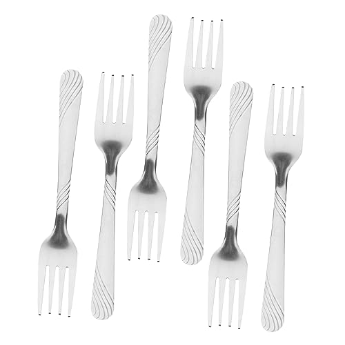 SOLUSTRE 8pcs Stainless Steel Fork Dinner Silverware for Home Restaurant Use Elegant Design for Steak Salad Easy to Clean for All Dining Occasions