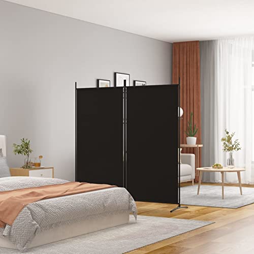 Tidyard Biombo Divisor de 2 Paneles Biombo Separador Plegable Separador de Ambientes Plegable Biombos de Dormitorio Salón Oficina Habitación de Tela Negro 175x180 cm