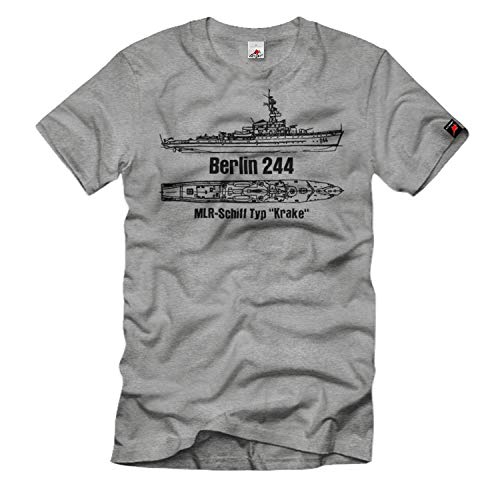 T-shirt Navire type Krake NVA DDR Volksmarine Berlin 244 MLR Gris Medium