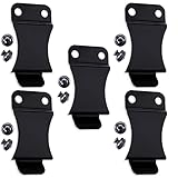 KYDEX Belt Clip for Holsters & Sheaths – (Flush Mount Design) - (Metal) - (Inside-The-Waistband/IWB) - (Fits 1.75in Belts) - (w/Mounting Hardware) - (5 Pack)