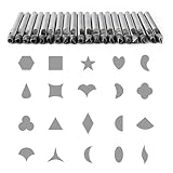 ZJchao 20pcs Leather Punch Set Multiple Shapes Carbon Steel Hollow Punch for Belts Watch Straps Wallets Fabric Thin Leather 5mm Belt Hole Puncher