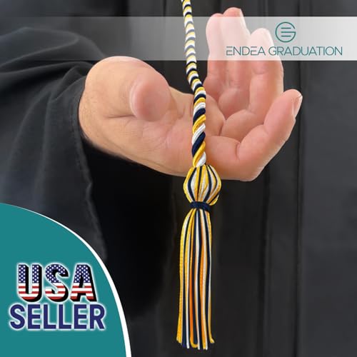 Image of Endea Graduation Single Honor Cord Three-Color (Navy Blue /Gold /White)