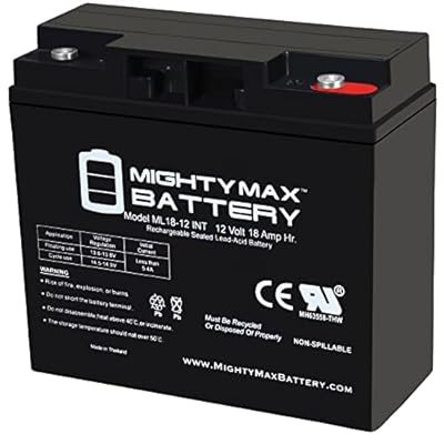 Mighty Max Battery ML18-12INT - 12 Volt 18 AH, Internal Thread (INT) Terminal, Rechargeable SLA AGM Battery