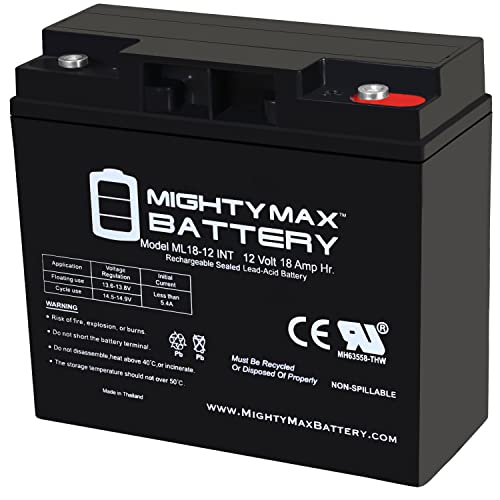 Mighty Max Battery ML18-12INT - 12 Volt 18 AH, Internal Thread (INT) Terminal, Rechargeable SLA AGM Battery by Mighty Max Battery - Used condition - US$30.87