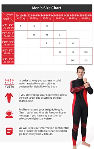 Yueta Mens Wetsuit 3Mm Neoprene Full Body Diving Suit Front Zip Long Sleeve Keep Warm For Swimming Surfing Snorkeling Kayaking In Cold Water (Men's Red, L) #TOP5