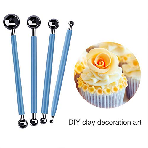 Polymer Clay Tools Set 15 pcs Clay Sculpting Pottery Tool, Ball Stylus Dotting Tools, Silicone Tips, Modeling Tools Pottery Tools, Acrylic Clay roller and Sheet for Modelling Sculpting Shaping (A)