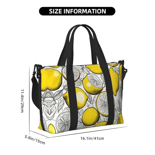 Lemon Fruit Pattern Print Travel Duffle Bags Weekender Overnight Bags For Business Family Trip4