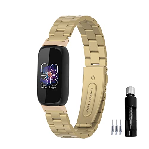 Gheper ���^���E�H�b�`�o���h Compatible with Fitbit inspire 3 �X�e�����X�X�`�[�� ���X�g�X�g���b�v �u���X���b�g �����p inspire3 �X�}�[�g�E�H�b�` �A�N�Z�T���[ ���f�B�[�X �����Y