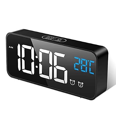 MOSUO Sveglia Digitale, Sveglia da Comodino con Temperatura e LED