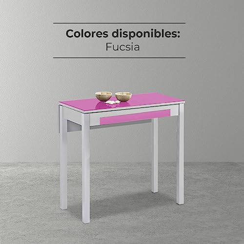 Miniatura 6 de Astimesa Ala Caída Mesa De Cocina, Metal, Fucsia, 80x40cm-Extendida 80x60 Cms