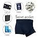 LUEXBOX Pocket Underwear for Men with Secret Hidden Pocket, Travel Boxer Briefs, XX-Large Size 2 Packs (Dark Blue)