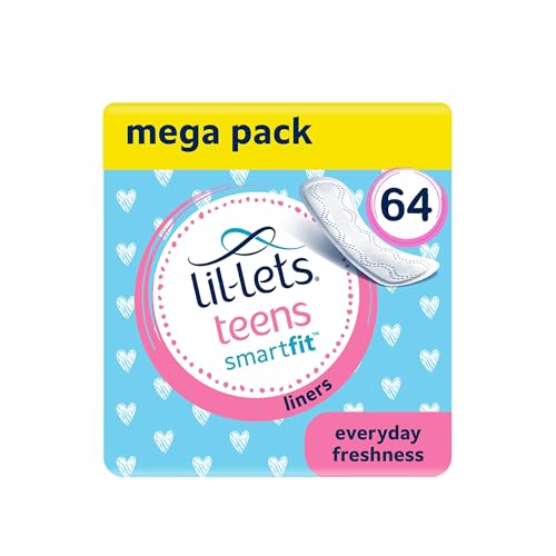 Lil-Lets Teens Liners - 64 Count Pantyliners for Girls - Thin, Absorbent Liners - Soft & Breathable, Fragrance Free for First Periods - Light Days