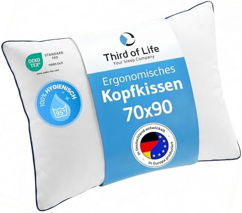 Kopfkissen 70x90 inSPIRO, Kissen für Seiten-, Rücken-, und Bauchschläfer | Premium Kissen von Schlafexperten entwickelt, ergonomisches Schlafkissen, ideales HWS Nackenstützkissen,