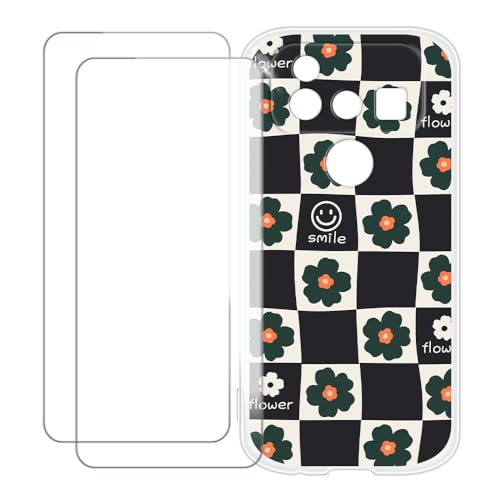 UOGNADGD Unihertz Jelly Max �Ƃ̌݊������� �J�X�^���J���t���P�[�X�{�����K���X�ی�t�B����2���t�� ? �Ռ��z�������h�~ (�Ԃ̊i�q��)