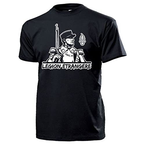 T-Shirt Légion Étrangère Militaire Français pour Homme Coton Noir
