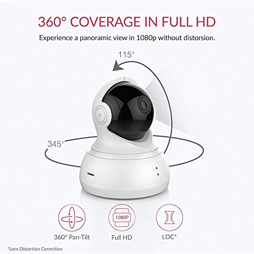 YI Indoor Wireless WiFi Security IP Camera, Smart Nanny Pet Dog Cat Cam with Night Vision, 2-Way Audio, Motion Detection, 360-degree, 1080p, Phone App, Works with Alexa and Google(White) - Thumbnail 3
