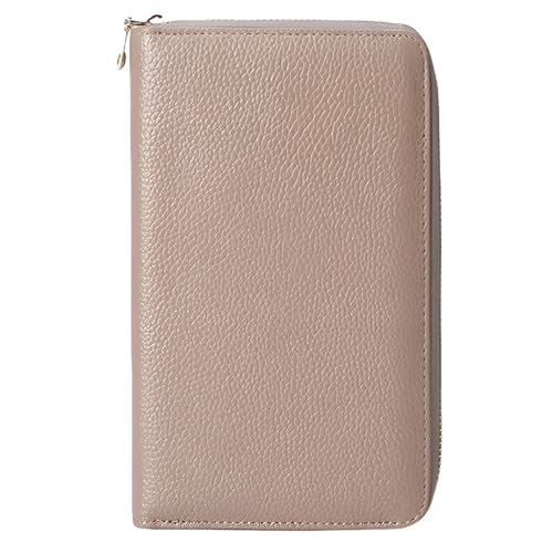 Beige Pu Leather Wallet For Women, Classic Crocodile Texture, Secure, Multiple Slots For Cards And Passports