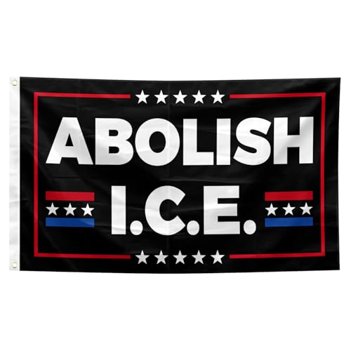 Abolish ICE Rally Flag 3x5 Feet No Human Is Illegal Banner for Garden Yard Outdoor Display Sign (I.C.E)
