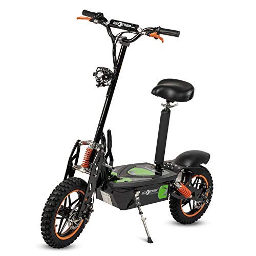 Aspide - Patinete/Scooter eléctrico dos ruedas, con sillín, plegable, luz LED...