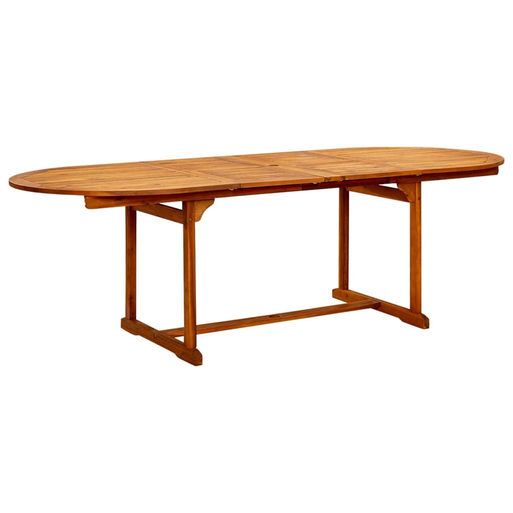 Tavolo da giardino in legno di acacia massiccio, allungabile (160-240) x 100 x 75 cm, superficie trattata ad olio, resistente alle intemperie, durevole, per esterni