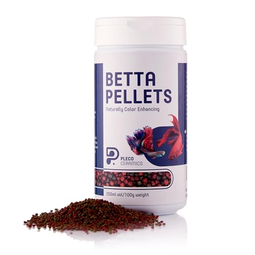 Plecoceramics Betta Fish Pellets Extreme Color, Complete Nutrition Plus Color Boost, Enhancing...