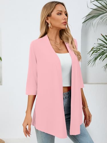 Image of Women's Lightweight Open Front Cardigans Casual Soft Drape Spring Summer Fall Cardigan S-3XL