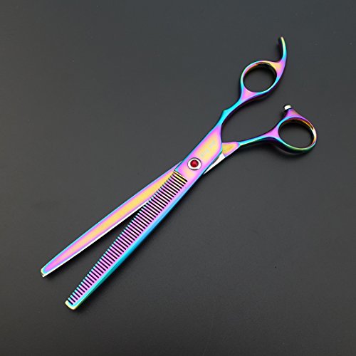 Kingstar 8.0In. Professional Pet Grooming Scissors Set,Titatium Plated Straight & Thinning & Curved Scissors Set With Comb,Dog Grooming,A563 #TOP5