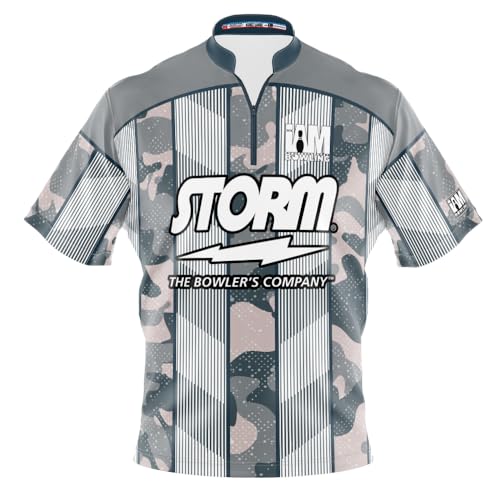 Logo Infusion I AM Bowling Jersey Short Sleeve Sash Collar 2328-ST1 Made in USA STORM1 (US, Alpha, 4X-Large, Regular, Regular, Multi)