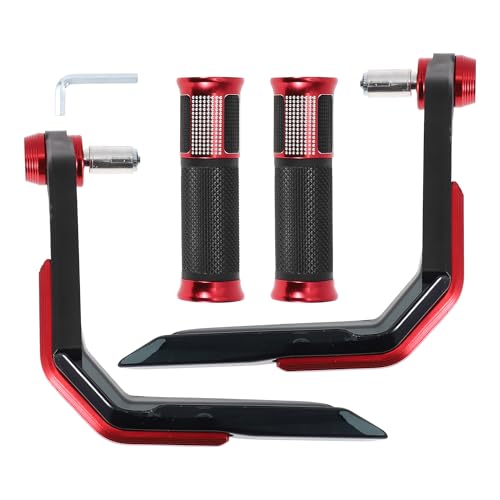 Poignées de guidon moto 22mm rouge kit revêtement aluminium