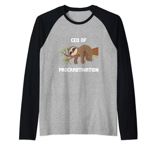 Procrastination Idea de regalo CEO Camiseta Manga Raglan