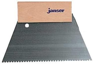 Janser A2 Adhesive Trowel / Spreader - Handle & Notched Steel Trowel - 18cm (Vinyl Flooring Hand Tool)