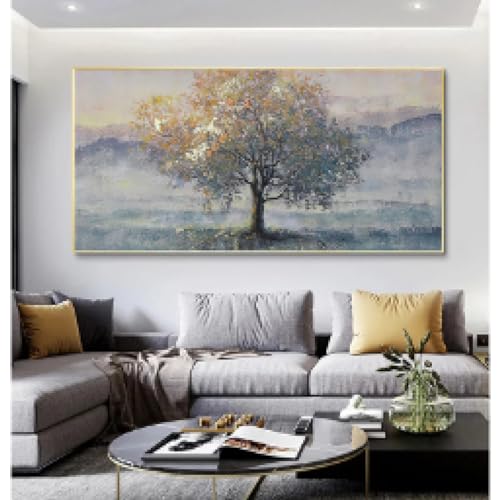 Affiches d'art mural de luxe avec peinture d'arbre de fortune dorée - 3