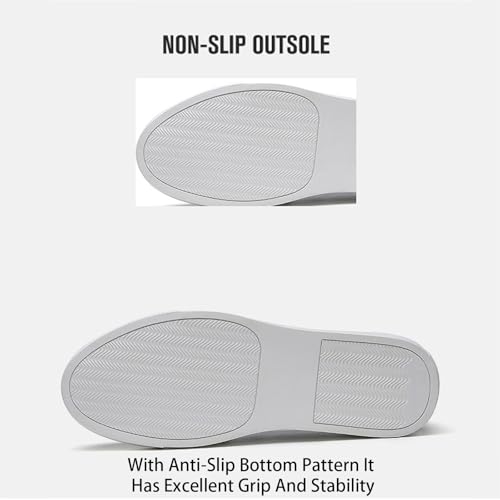 Men's Soft Leather Slip On Platform Loafers Fashion Round Toe Tassel Non-Slip Platform Business Casual Work Shoes for Party Wedding Office Dress Shoes3