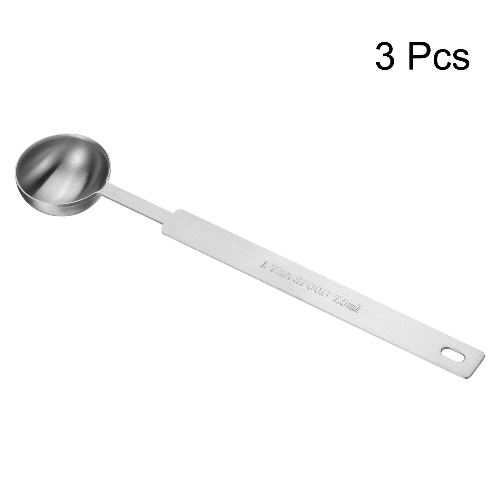 QUARKZMAN 3 Pezzi Cucchiai Dosatori Singoli 1.5 Tsp (1/2 Tbsp, 7.5 Ml) Cucchiaino/Cucchiaio Acciaio Inox 430 Cucchiai Dosatori Singoli Con Ciotola Quadrata Piccola Manico Lungo Misurino