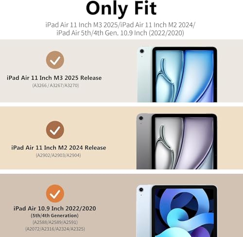 Étui rotatif iPad Air 11 M2 M3 coque 360 porte-crayon