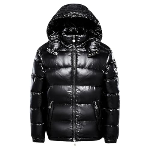 FM2018XSL Doudoune à Capuche Homme Hiver Brillante Manteau Matelassé Légère Veste d'Hiver Chaud Doudoune Courte Homme (FR/ES, Alpha/lettres, XS, Taille...