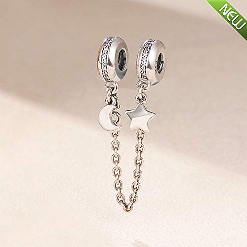 PANDOCCI 2018 Winter 925 Silver Personal Galaxy Saftey Chain DIY Fits for Original Pandora Bracelets Charm Fashion Jewelry