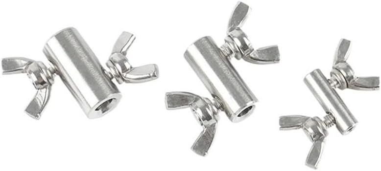 Wire Clamps,2pcs 304 Stainless Steel Rope Manual Lock Catch Fasteners Butterfly Buckle For Steel Wire Rope Clip 1.5/2/3/4/5/6/8/10/12mm(For 12mm wire)