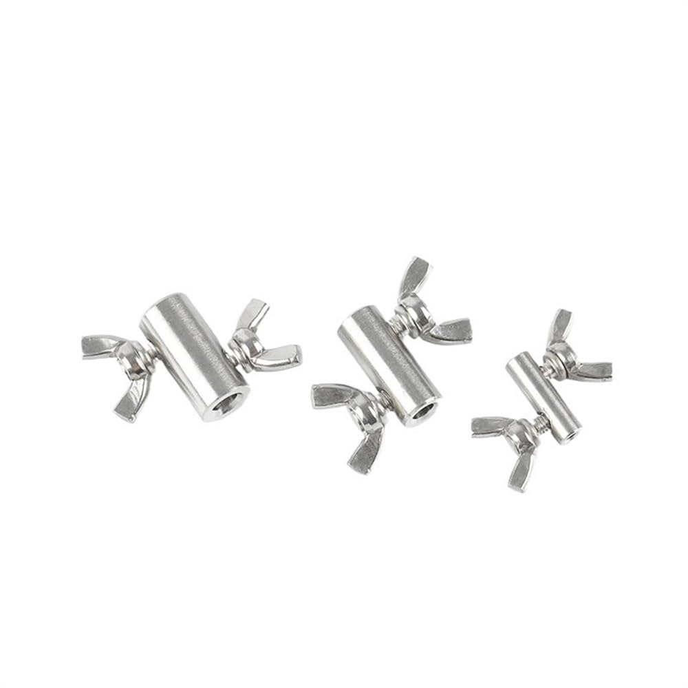 Morsetti for funi metalliche, 2 pezzi di fissaggio for funi metalliche in acciaio inossidabile 304 con chiusura manuale, fibbia a farfalla for clip for funi metalliche da 1,5/2/3/4/5/6/8/10/12 mm (per
