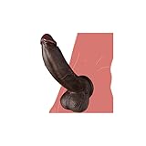 Realistischer Dildo Schwarz Dicker Groß Monster XXL Anal Braun Silikon Weicher Dildoschwanz für Frauen Männer 20cm Riesiger mit Saugnapf Analplug Sexspielzeug für Paare