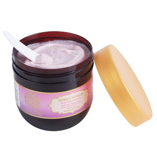 Image of RYLLZ ESSENTIALS Berry Punch Body Scrub & Polisher | with AHA, Walnut Shell, Kojic Acid, Niacinamide & Glycolic Acid | for Dead Skin Cells, Ingrown Hair & Skin Feeling Smoother /Polished | 200 ml