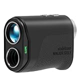 NINJOR GOLF NJ MINI Stabilizer ゴルフ レーザー 距離計 コンパクトサイズ 176ｇ ゴルフ距離測定器 (手振れ補正機能搭載（OLED）, ブラック)