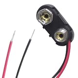 PP3 9V BATTERY CLIP SNAP ON CONNECTOR 145MM CABLE LEAD BLACK by TechWareGames