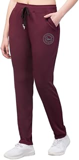 BLUECON Women's Plain Solid Regular Fit Straight Leg Open Bottom Polyester Track Pant/Plazo Pant with Brand Logo Price In India