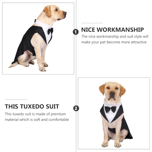 Traje formal para perro Talla M tuxedo con moño miniatura 7