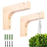 jinsuozhi 2Pack Wooden Hanging Plants Bracket Indoor,6 Inch Hooks for Hanging Plants,Plant Hanger Ho