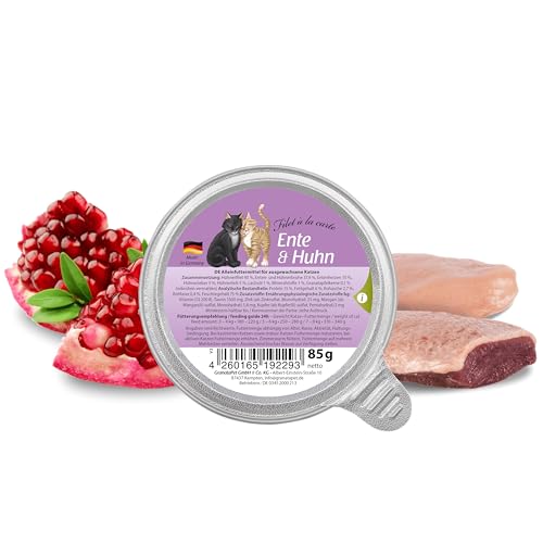 GranataPet Filet à la carte Ente & Huhn, Nassfutter für Katzen, Filet-Stückchen ohne Getreide, Katzenfutter ohne Zuckerzusatz, hoher Fleischanteil, 6 x 85 g