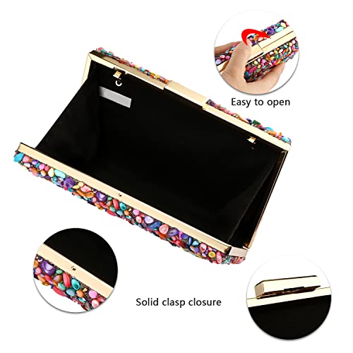 Rkrouco Multicolor Stone Evening Clutch Bag For Women - Elegant And Charming Handbag #TOP2