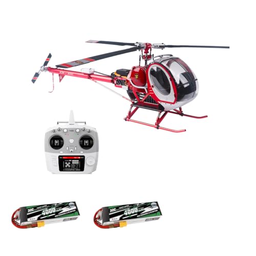 XMBRICDIYY JCZK 300C PRO RC Helicopter, 2.4G 12CH Flybarless RC Helicopter Model with H3pro Smart Flight Control and GPS Positioning, LED Navigation Lights, RTF Version, Red