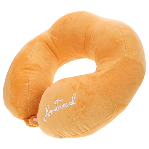 Veemoon 1Pc Flight Filling Hulls For Sleeping Office Memory Car Pillows Support Portable U-Shaped Shape Cooling Yellow Home Foam Cervical Removable Neck Travel Train Airplane #TOP23